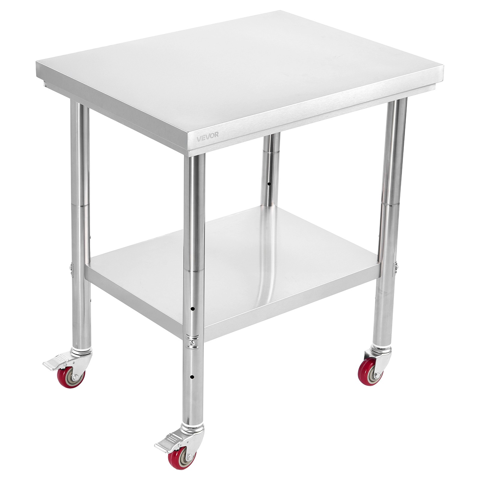 VEVOR Stainless Steel Table 24 x 30 in Commercial Kitchen Prep Table with Wheels