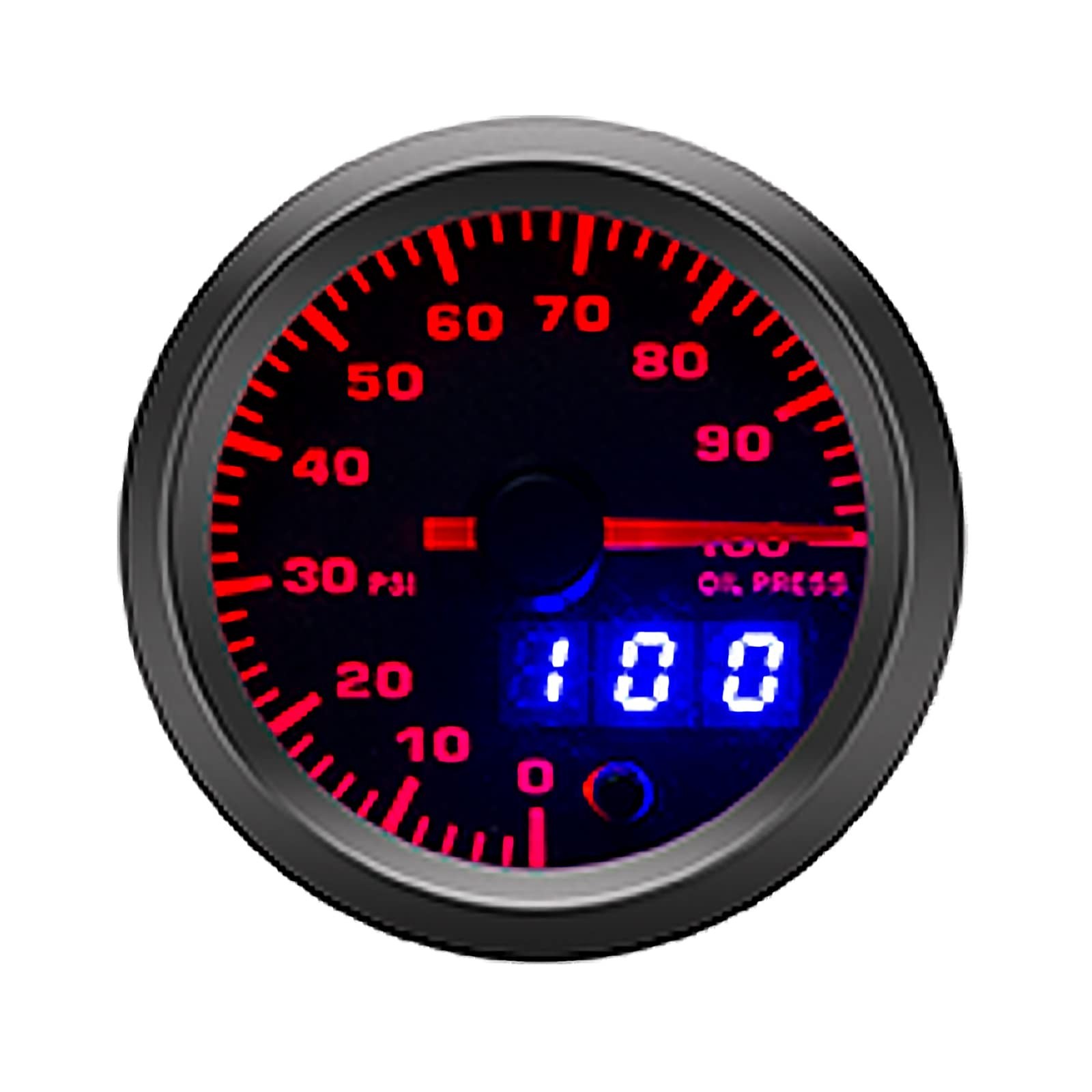 2-1/16″ 52mm Oil Pressure Gauge Kit 7 Color 0 to 100 PSI Pointer & … Fast Ship