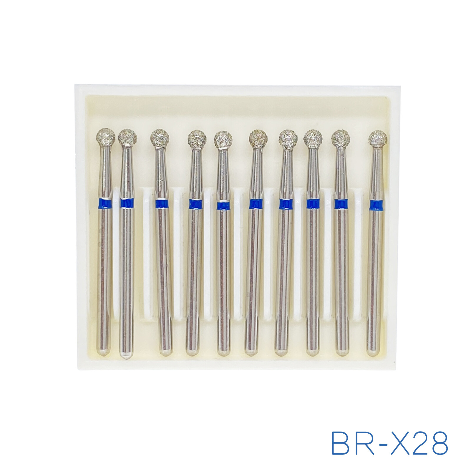 10Pc AZDENT Dental Diamond Burs Ball Round For High Speed Handpiece FG 1.6mm