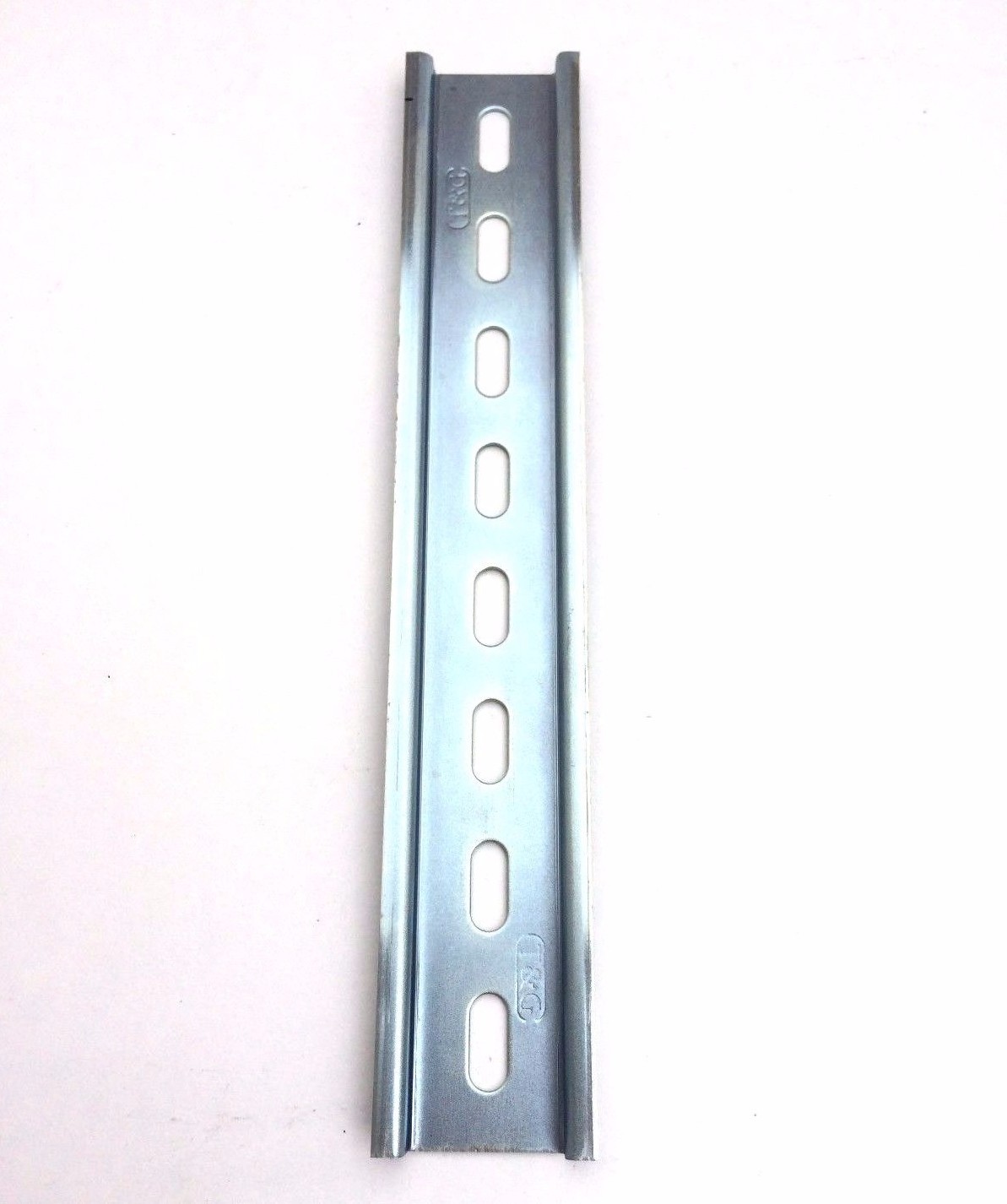 30 Pieces DIN Rail Slotted Steel Zinc Plated RoHS 8 in. long 35mm 7.5mm 20 ft.