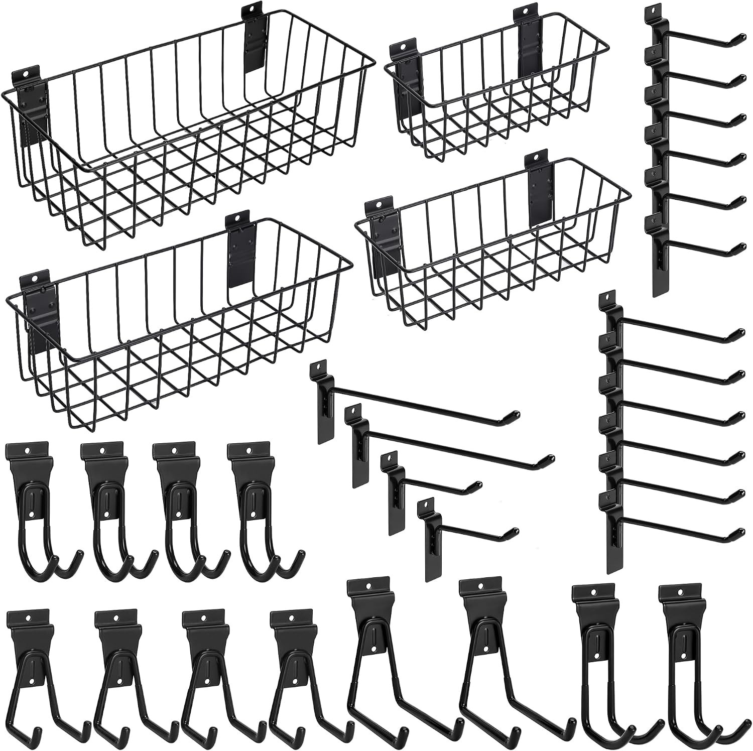 Heavy-Duty Slatwall Baskets & Hooks Slatwall Accessories Standard Slatwall