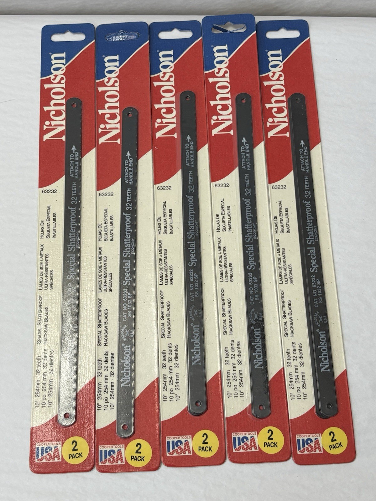 Nicholson 10” Shatterproof Hack Saw Blade 10-PACK 32 Teeth #63232 (H7)