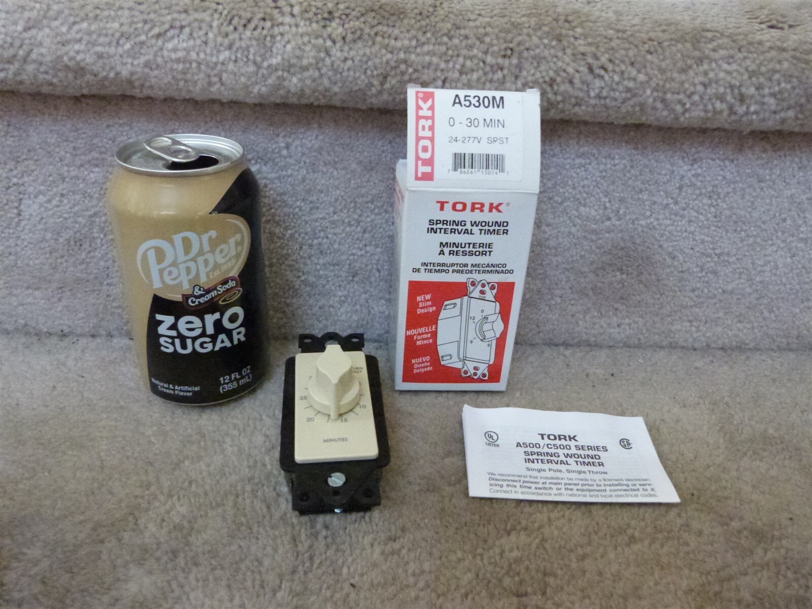 NEW TORK In-Wall Spring Wound Interval Timer A530M 0-30 MIN IVORY