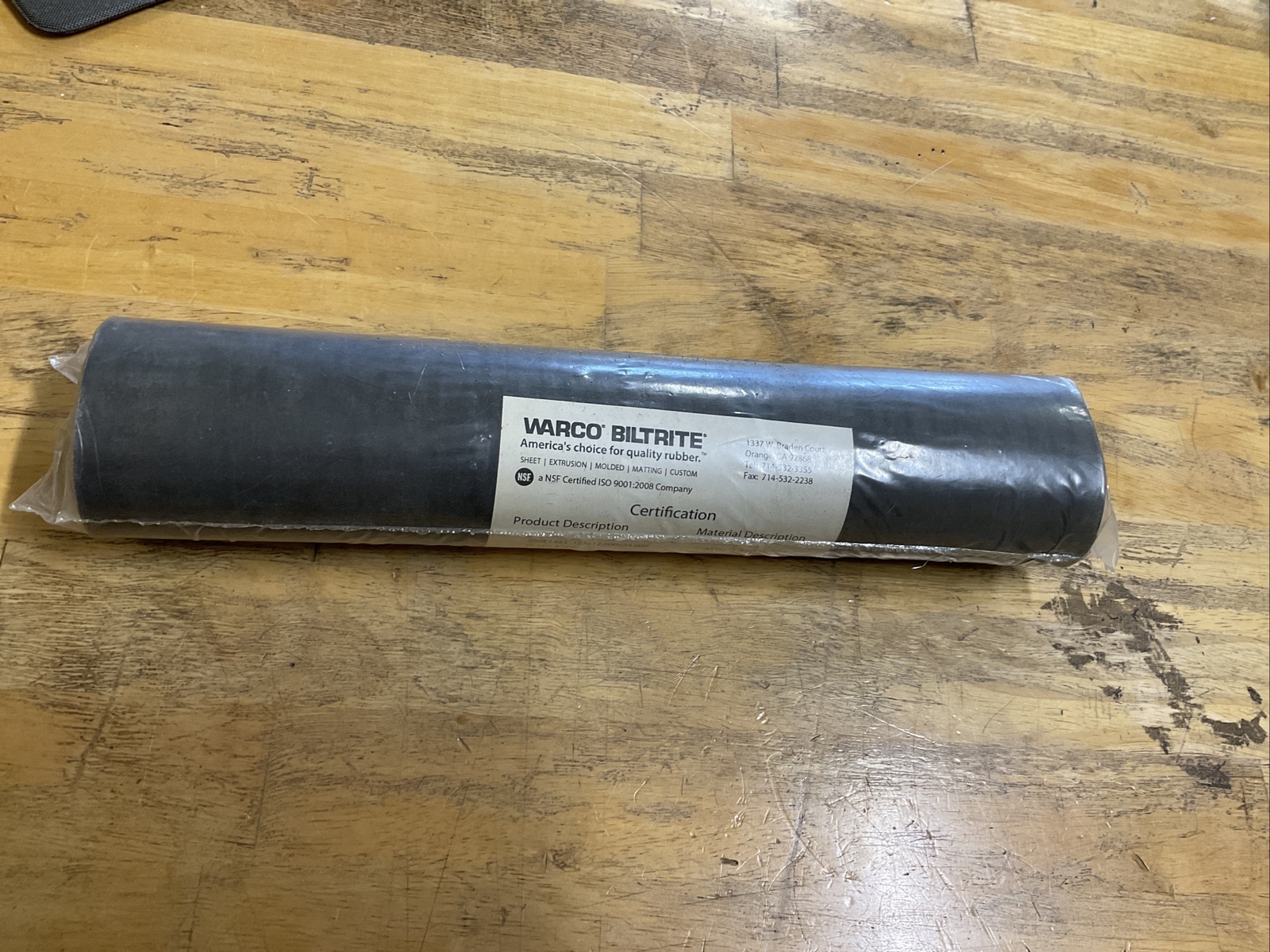 Genuine Warco Biltrite 050E1443.125X12.000X24.000 Black Rubber Strip