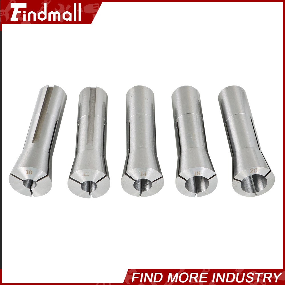 Findmall 10PCS R8 Round Spring Collet 3, 4, 5, 6, 8, 10, 12, 14, 18 and 20mm Set