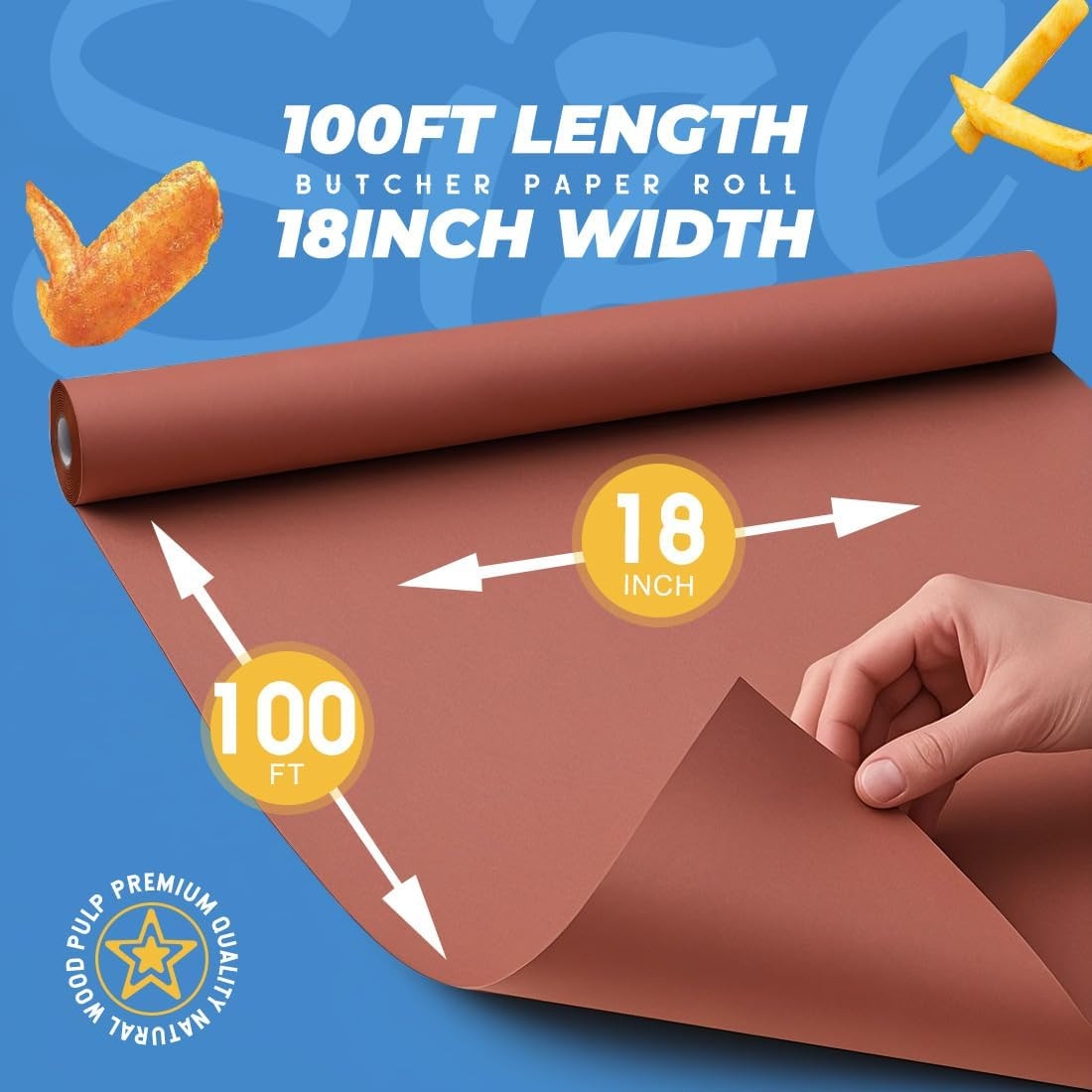 PH PERKHOMY Pink Butcher Paper Roll 18″ X 1200″ (100′) for Smoker BBQ Grilling S