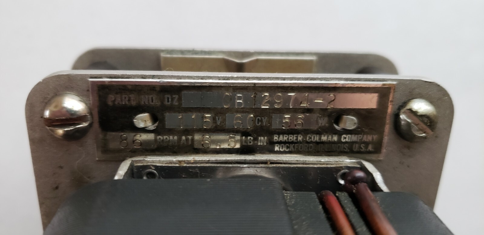 BARBER-COLMAN DZOB12974-2 115V 86RPM 6.5LB-IN MOTOR SHUTTER F/OLEC LIGHTBOX