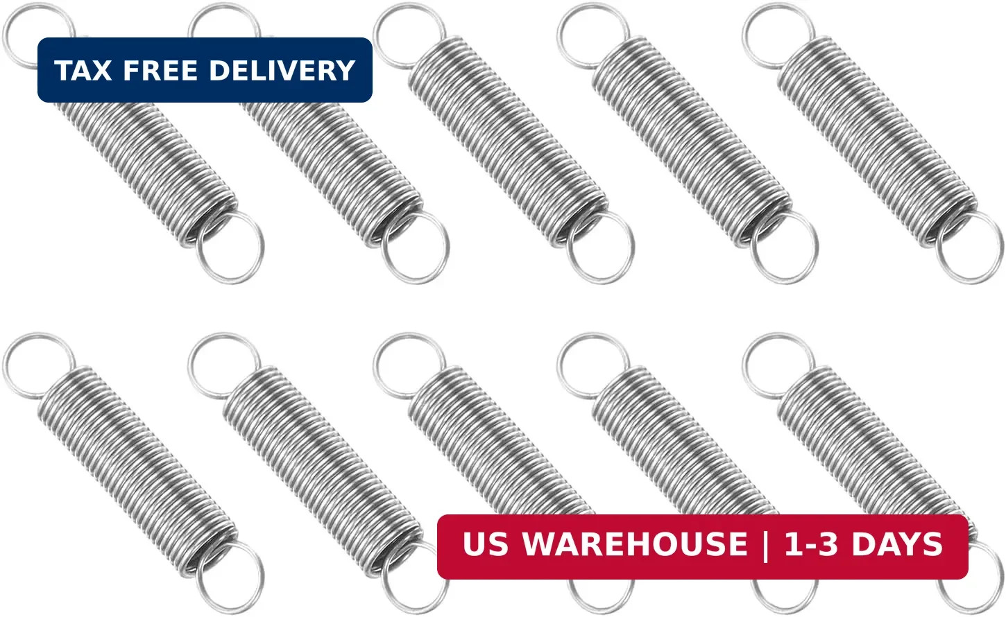 PATIKIL Extension Spring, 10pcs Wire Diameter 0.02″, OD 0.16″, Free Length 0.8″