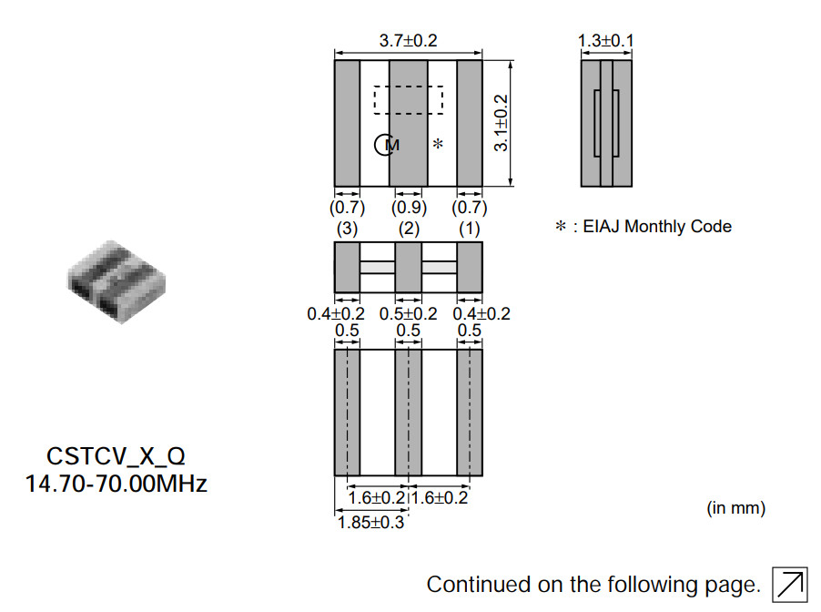 5PCS CSTCV16.93MXOC1-TC20 16.9344MHZ 3.1*3.7 MURATA ±0.5% Ceramic Resonator
