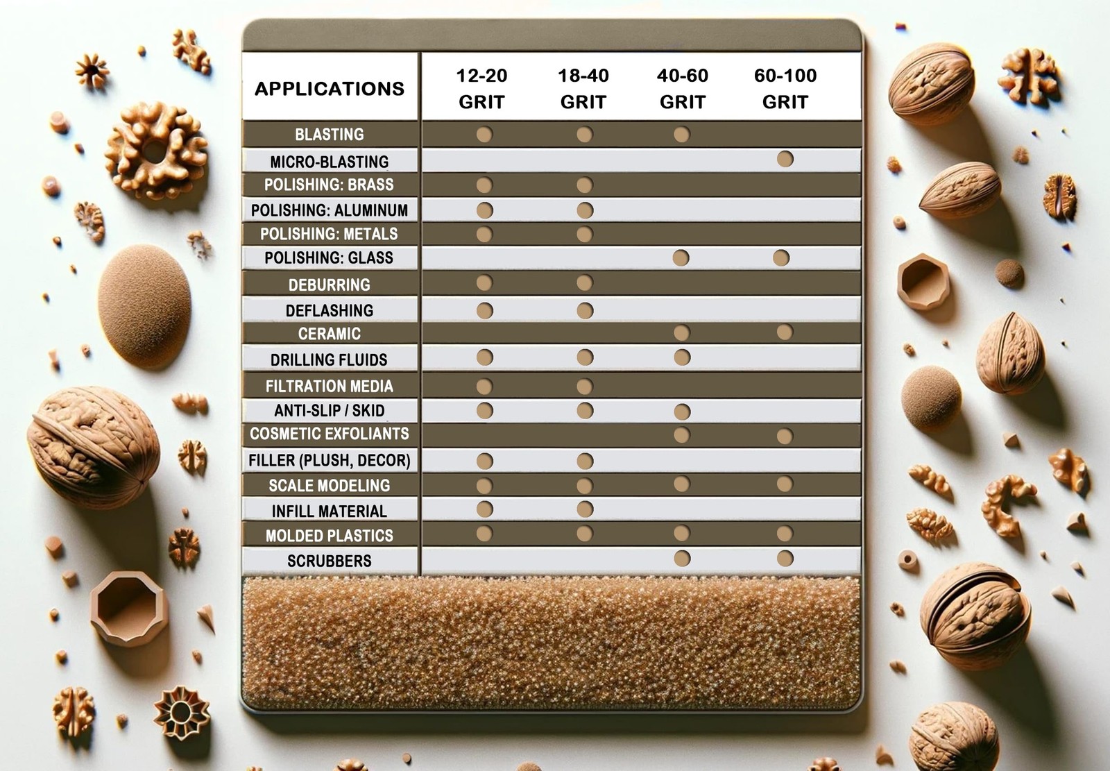 GRITSMITH 18-40 Grit Ground Walnut Shell Media (10 #18-40 LB),