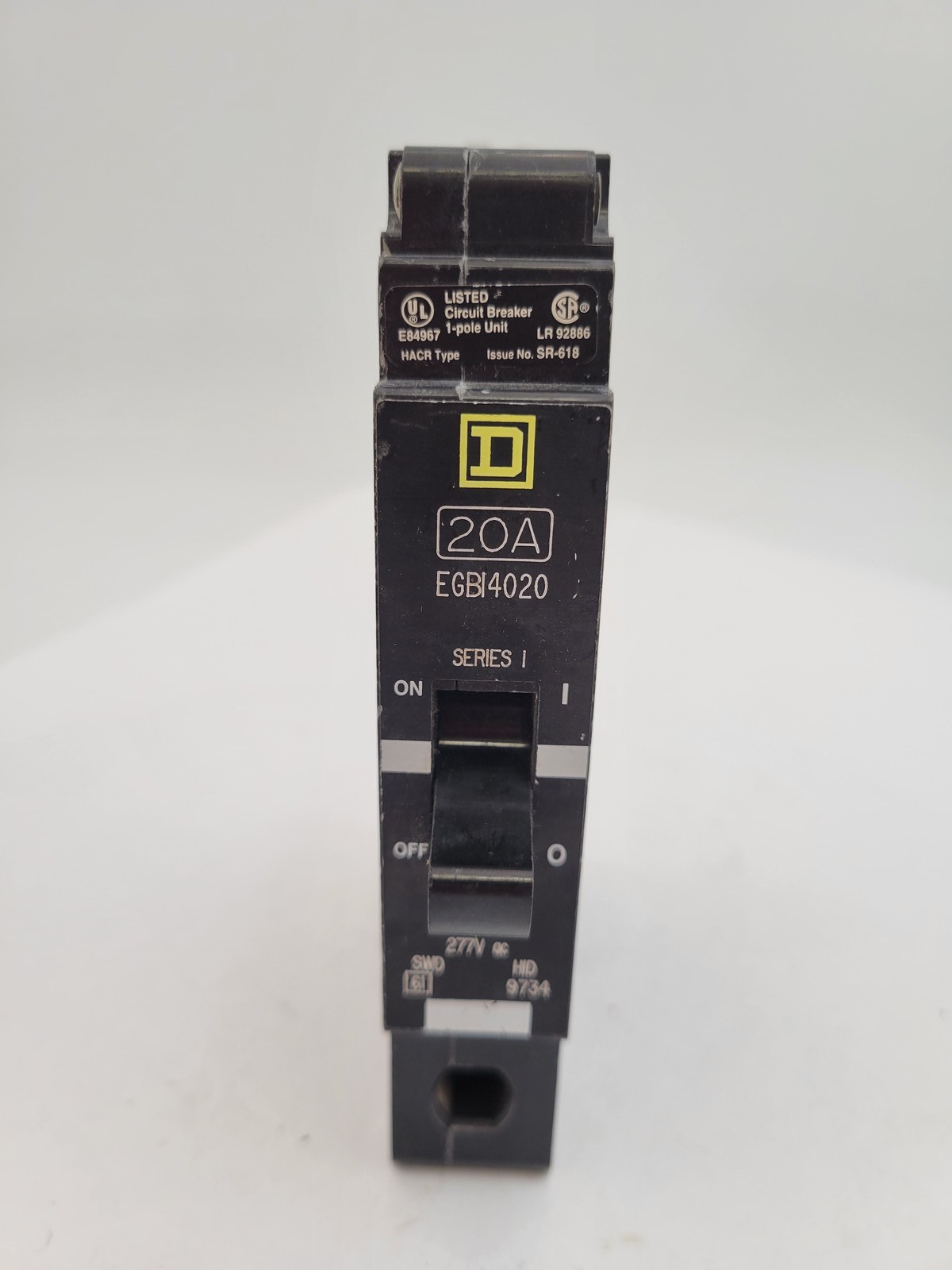 Square D EGB14020 Bolt-On Circuit Breaker 20 Amp 1P 277V Type EGB