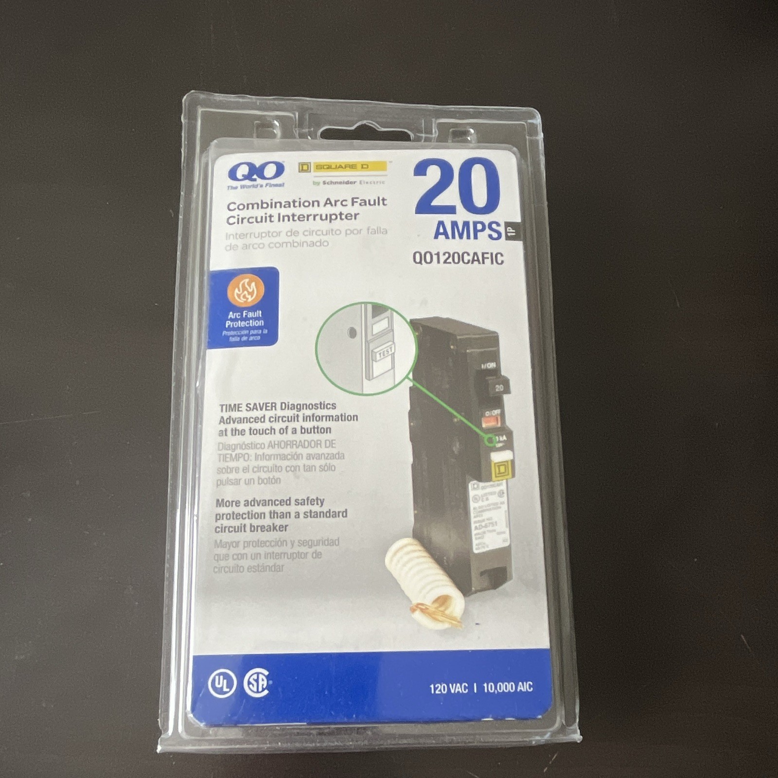 NEW Square D QO 20A 1-Pole 120VAC Combination AFCI Breaker QO120CAFIC