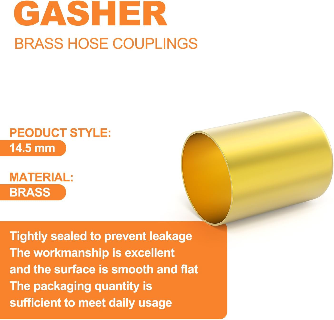 25PCS Hose Ferrules Brass Fitting 7325, 14.5Mm Air Hose Crimping Fittings Used i