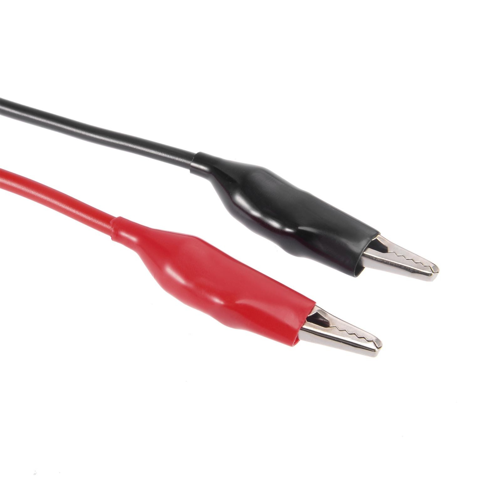 Double Ended Test Lead Alligator Clip Wire Jumper Cable 1.3meter Long 2pcs