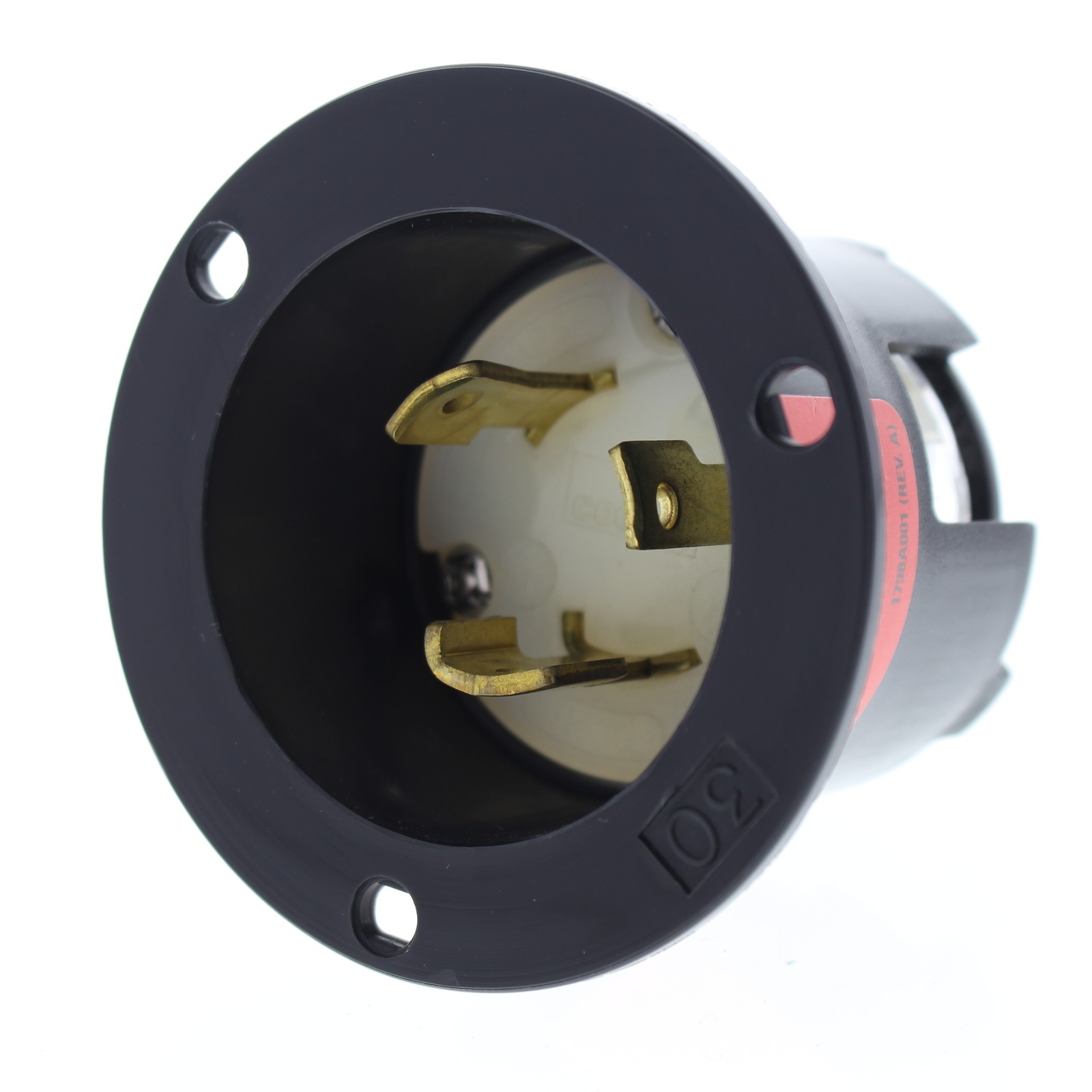 Arrow Hart Black Industrial Locking Flanged Inlet L11-30P 30A 250V 3� AHL1130FI