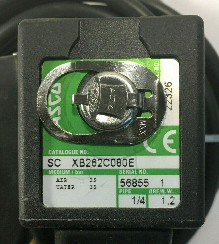 ASCO SC XB262C080E *NEW* ¼” SOLENOID VALVE 24VDC COIL. AIR, WATER (8A5)