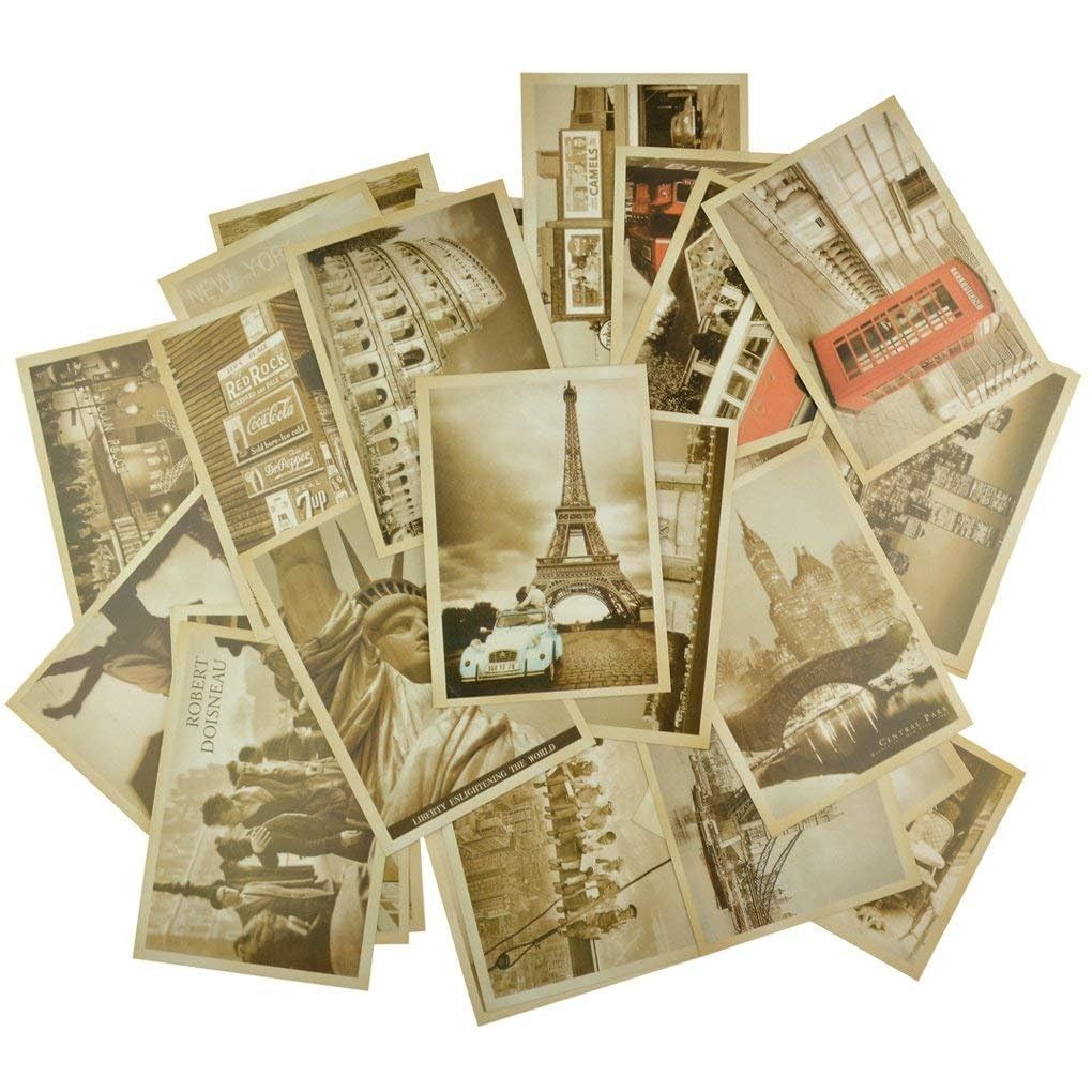 Dxhycc 32 PCS 1 Set Vintage Retro Old 14.3 x 9.3 cm, as the pictures show