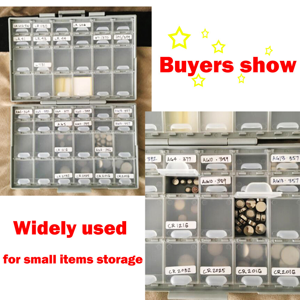 Aidetek 2pcs BOX-ALL-48 Compartments Empty Tiny Small Parts Storage Case USA