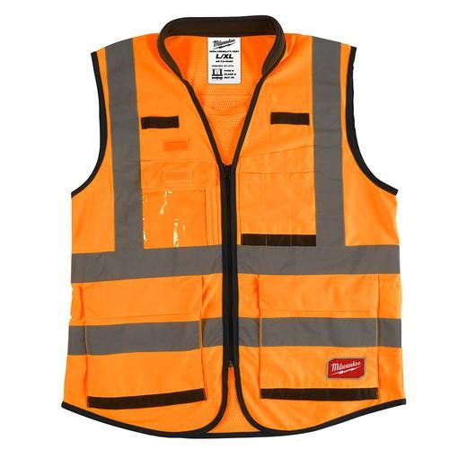 Milwaukee 48-73-5052 Class 2 High Vis Orange Performance Safety Vest – L/XL