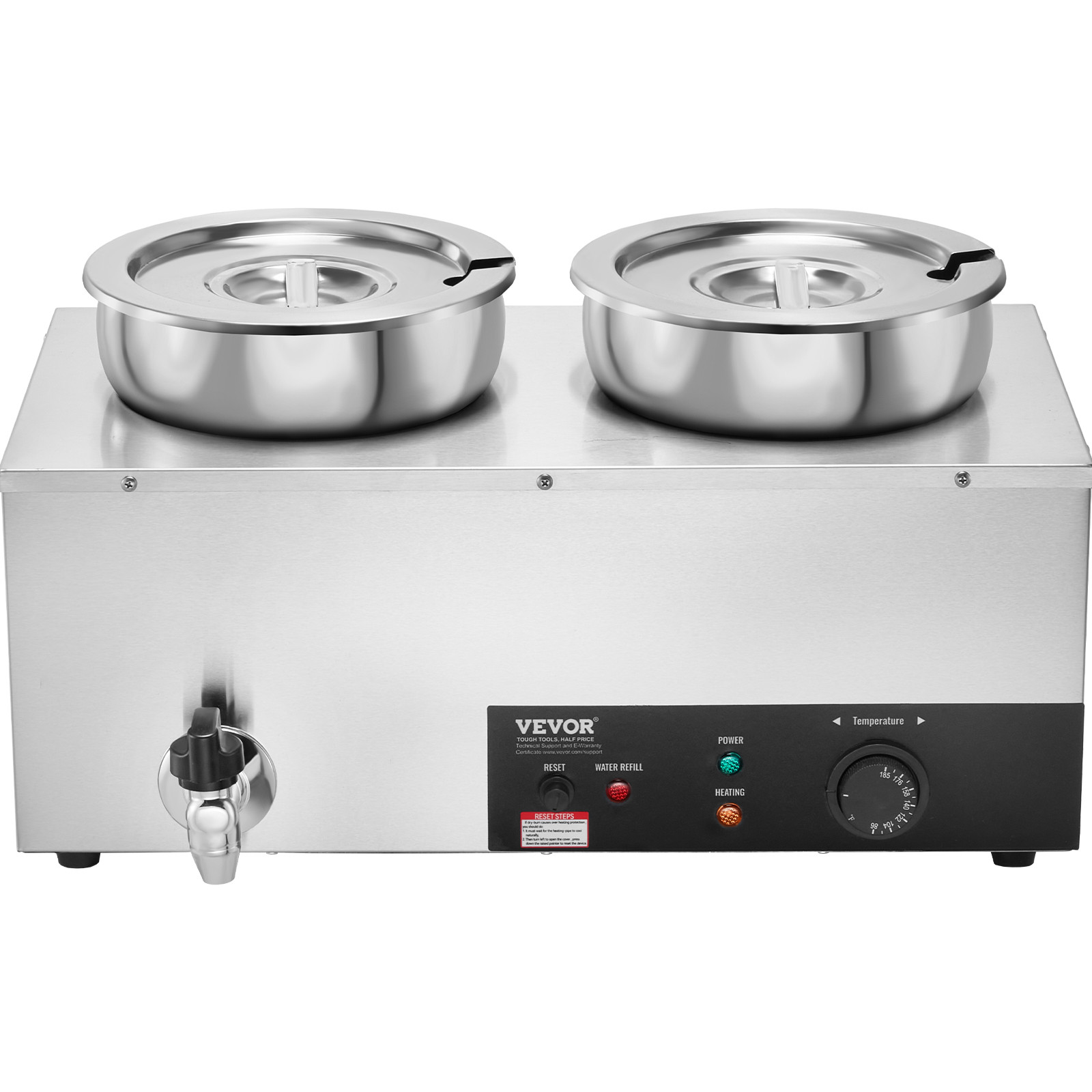 VEVOR Commercial Soup Warmer Soup Station with 2*7.4Qt Pot Soup Kettle Warmer