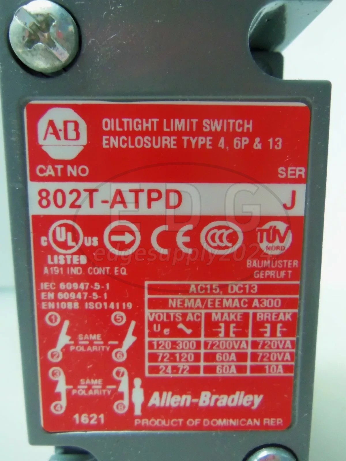 NEW Allen Bradley 802T-ATPD OilTight Limit Switch Series J NIB