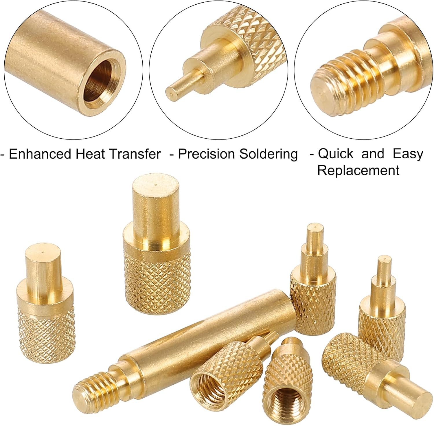 8Pcs Heat-set Insert Tips Compatible with T18 ST 900M FX888D FX600 WLC100 Solder