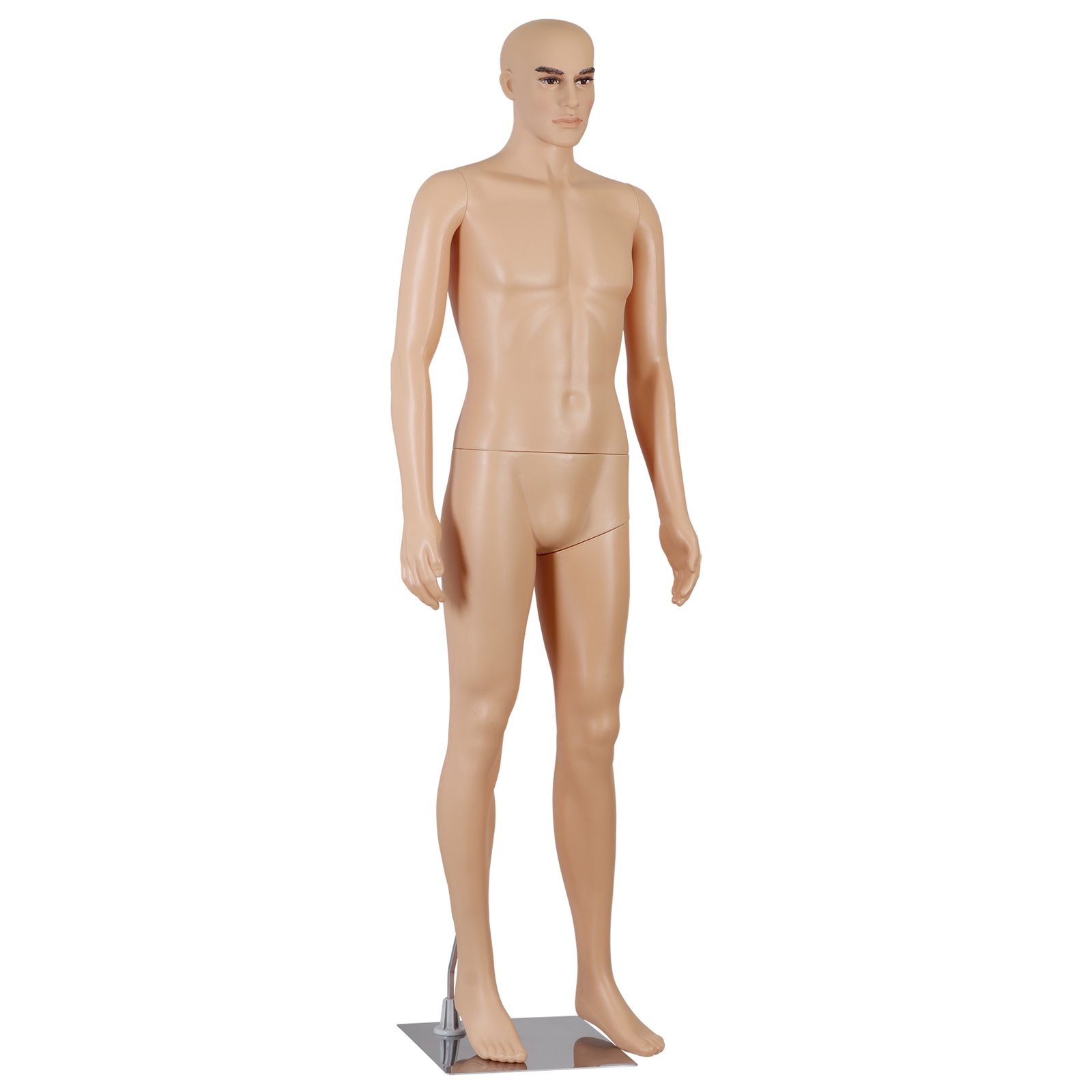 Adjustable Male Mannequin Egghead Plastic Full Body Dress Form Display Base 72″