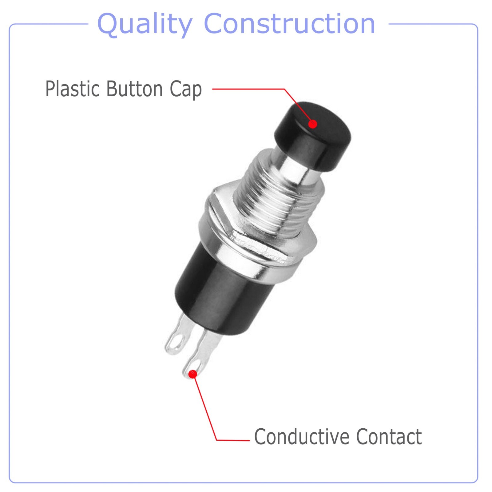12Pcs Universal 1A 250V AC 2 Pins SPST Momentary Push Button On Off Micro Switch