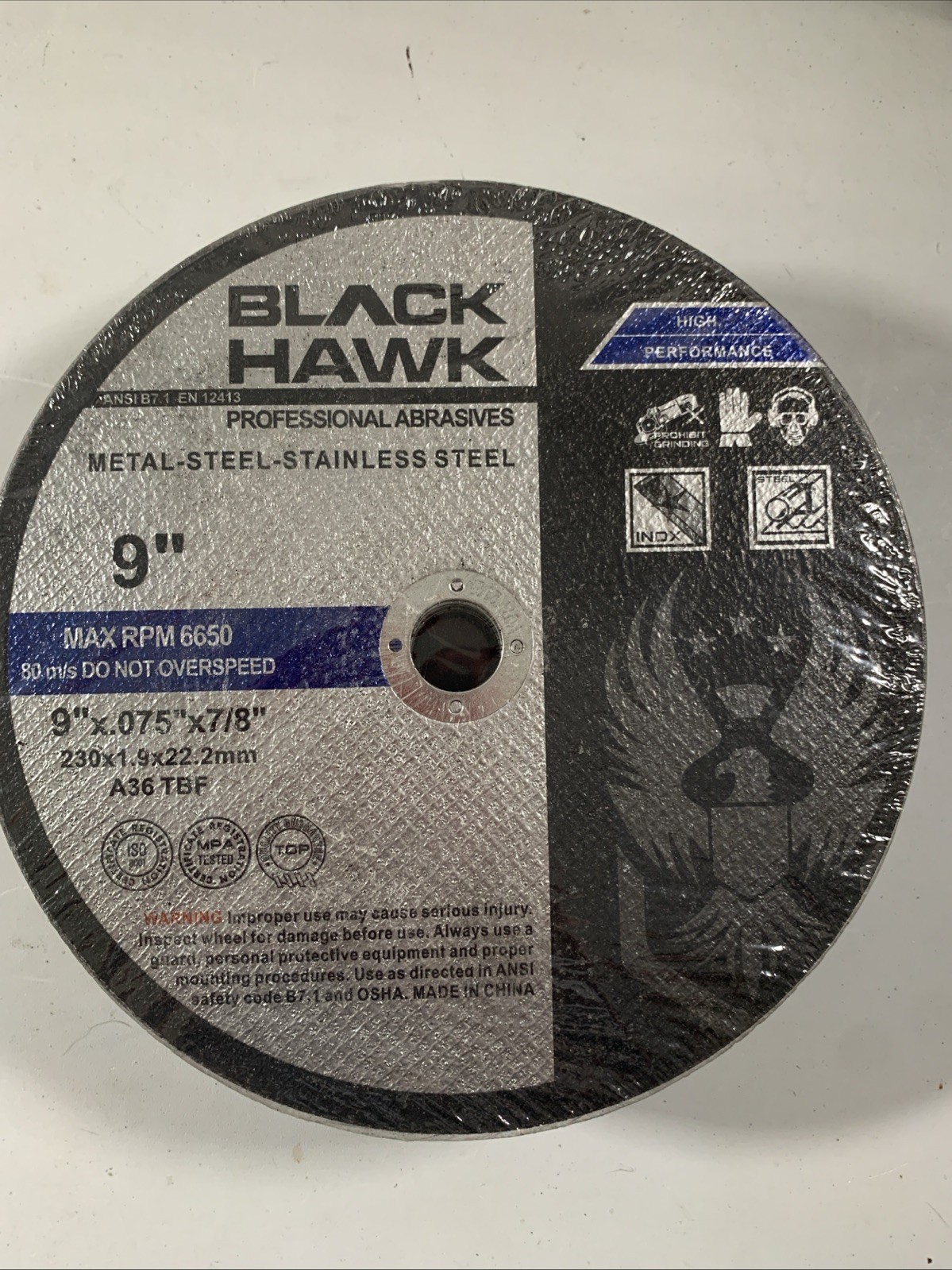 BHA 25 Pack 9″x.075″x7/8″ Cut-off Wheel – Metal & Stainless Steel Cutting Discs