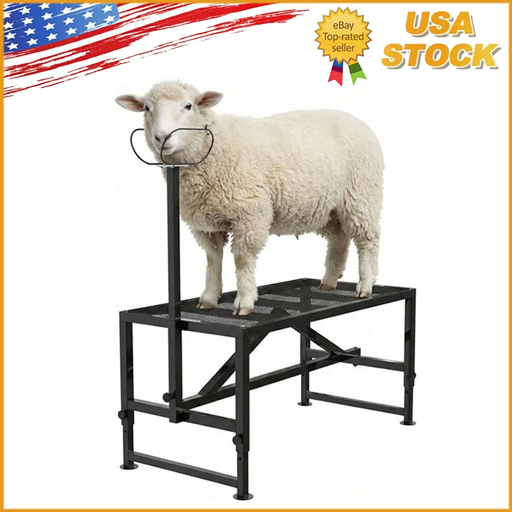 500LBS Livestock Stand Goat Trimming Stand, 47″x23″ Tabletop Goat Milking Stand