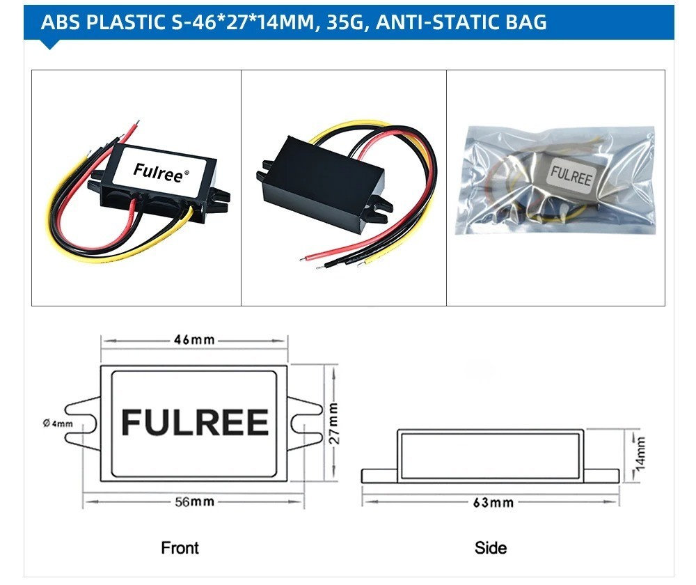 DC-DC Step Down Converter 48V 36V 24V to 12V 1A 2A 3A Buck Power Supply Module