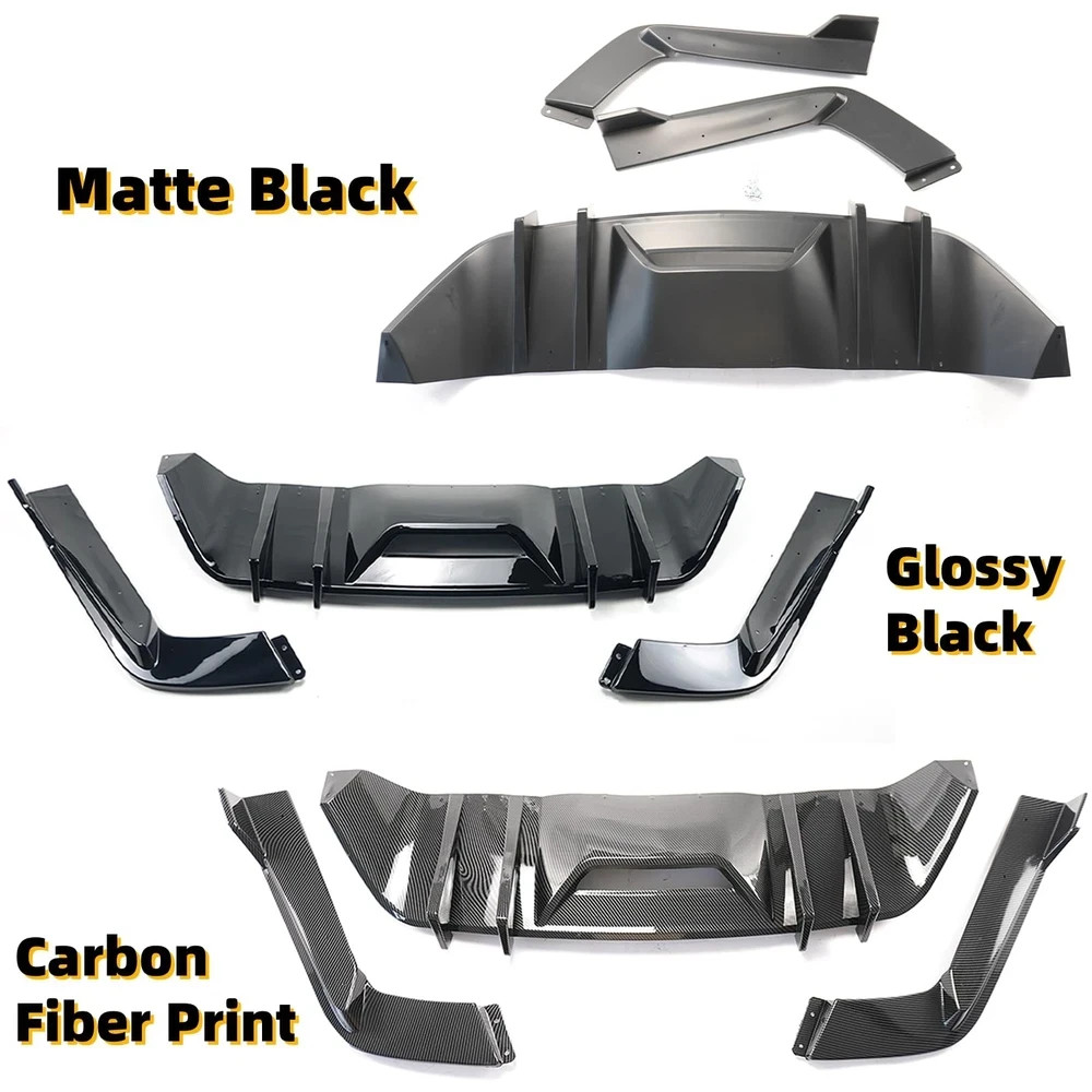 Rear Bumper Diffuser for Mustang 2015-2017 Spoiler Splitter Carbon Fiber