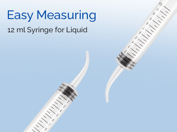 Dental Surgical 12CC Irrigation Syringe Curved Tip with Graduation up to 1000pcs