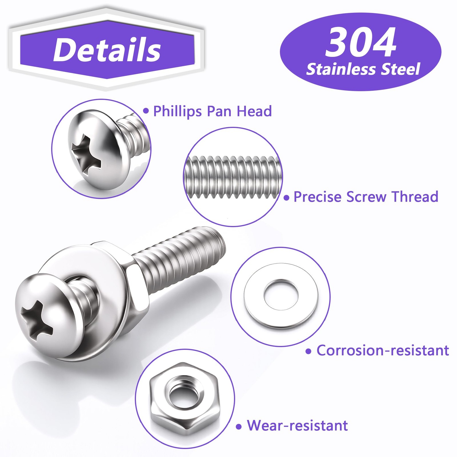 720Pcs Machine Screw Assortment Kit, #10-24#8-32#6-32#4-40 Phillips Pan Head …