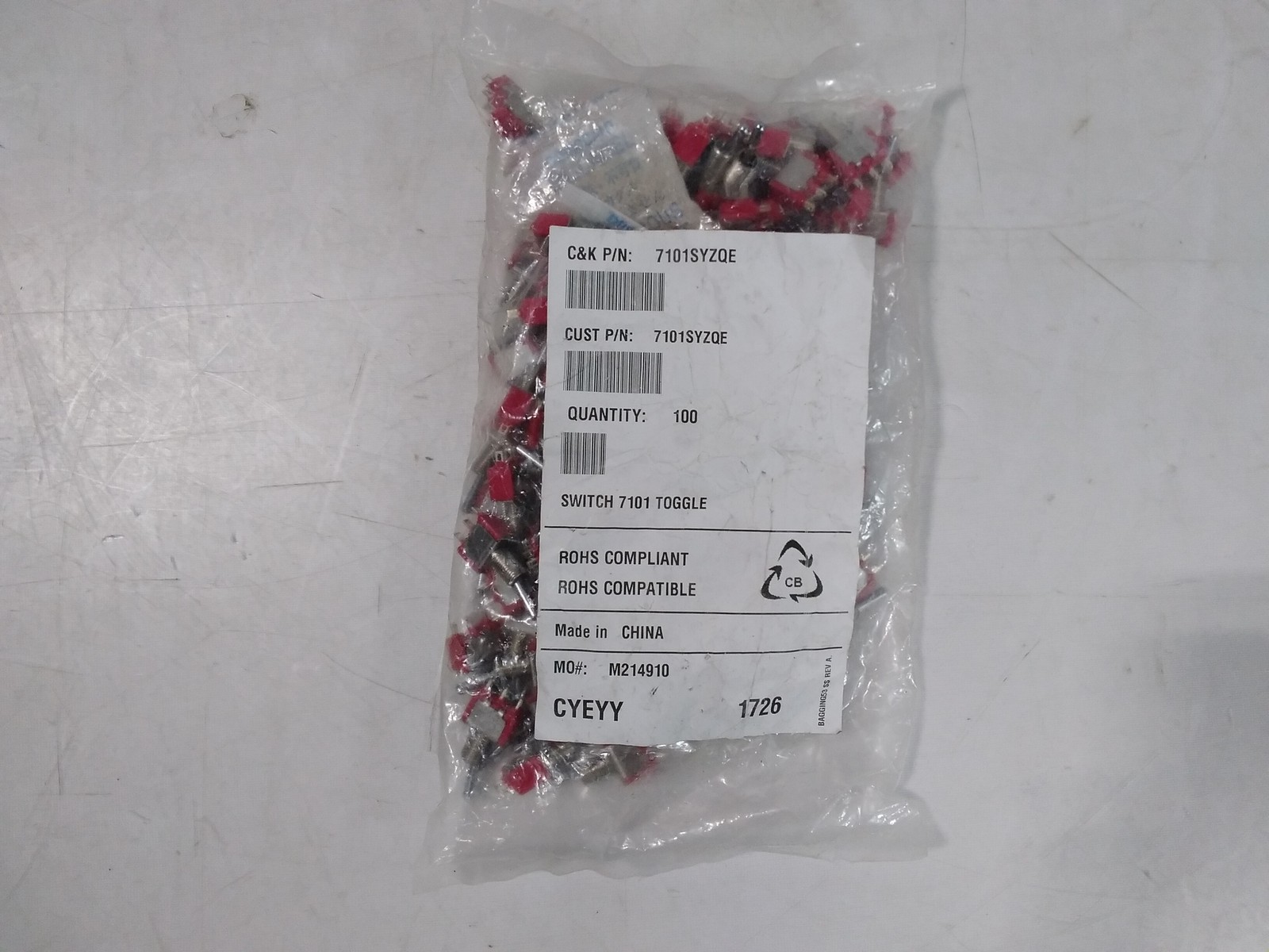 C&K 7101 7101SYZQ Toggle Switch – Pack of 100