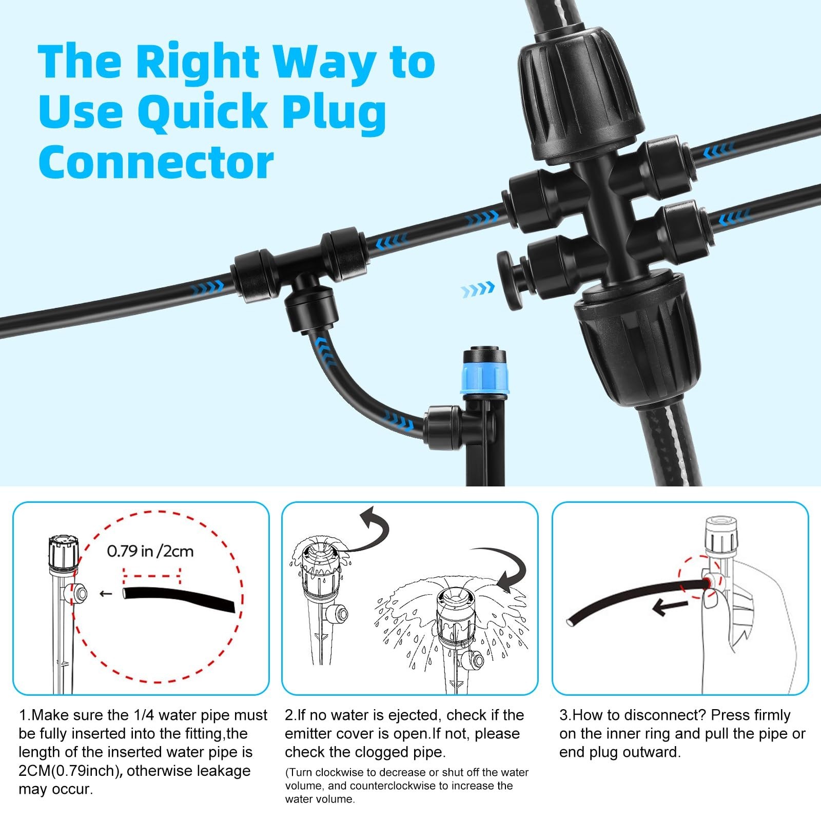 234FT Drip Irrigation System – Garden Watering System with Adjustable Three S…