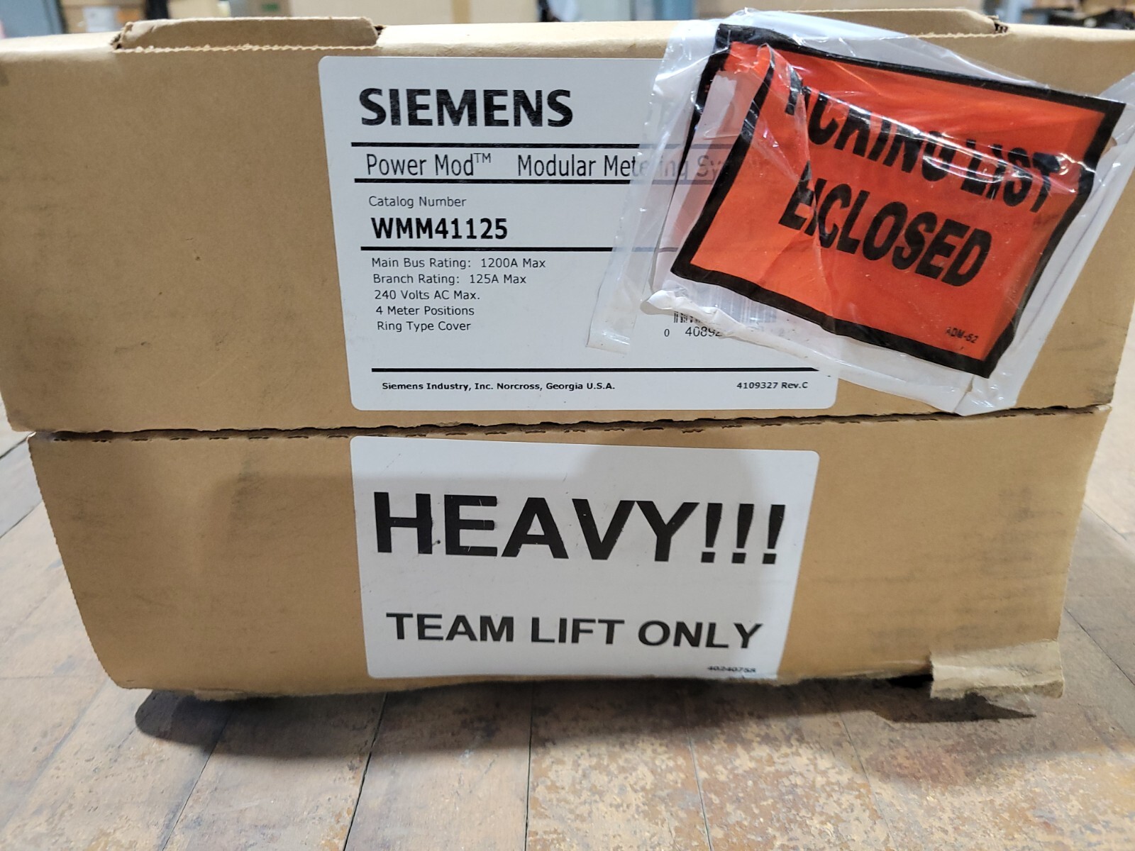 Siemens WMM41125 Power Mod Modular Metering System Meter Stack 125 A 240 VAC