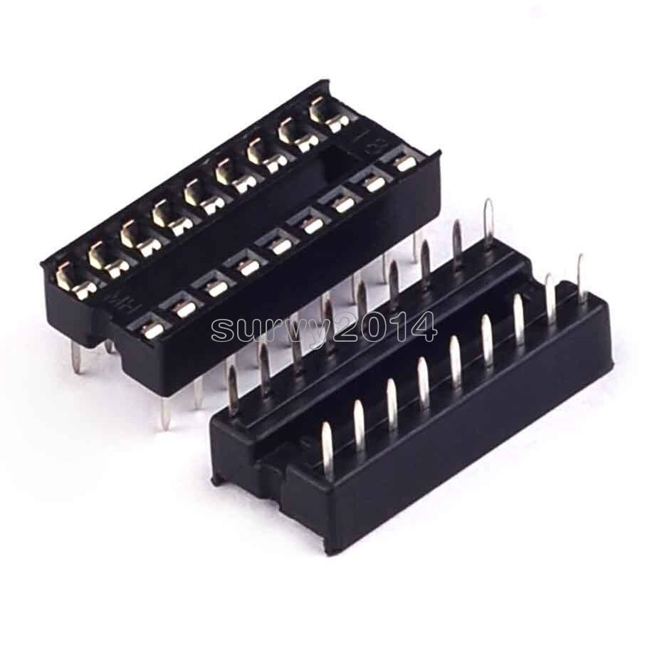 20PCS 16pin DIP IC Socket Adaptor Solder Type Socket Pitch Dual Wipe Contact