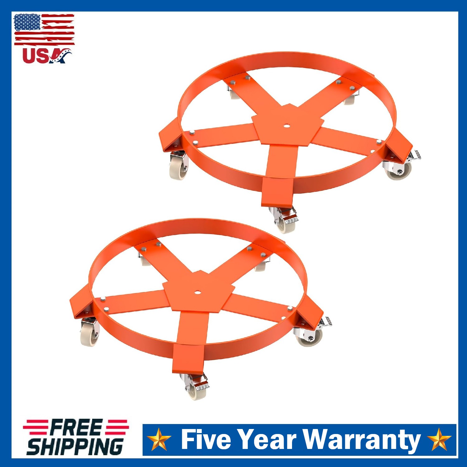 1/2 Pack 55 Gallon Drum Dolly Cart ,Heavy Duty Barrel Dolly Cart w/ Steel Frame