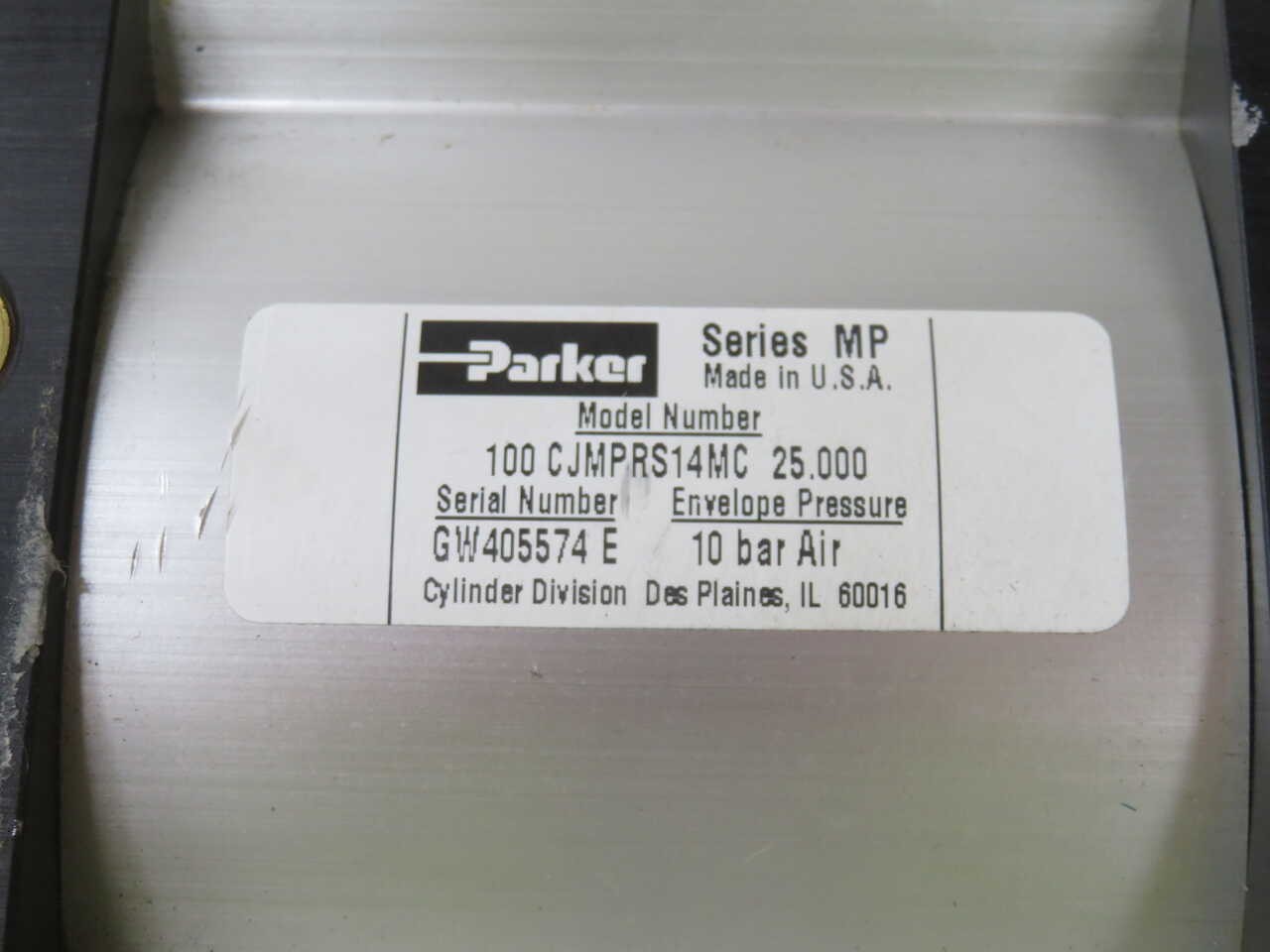 PARKER 100 CJMPRS14MC 25.000 DOUBLE ACTING PNEUMATIC CYLINDER T271103