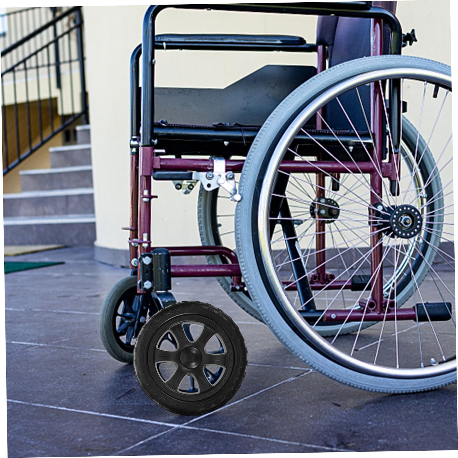 Replacement Grocery Shopping Cart Wheels 6.69×6.69×1.37 In Folding 2 PCS