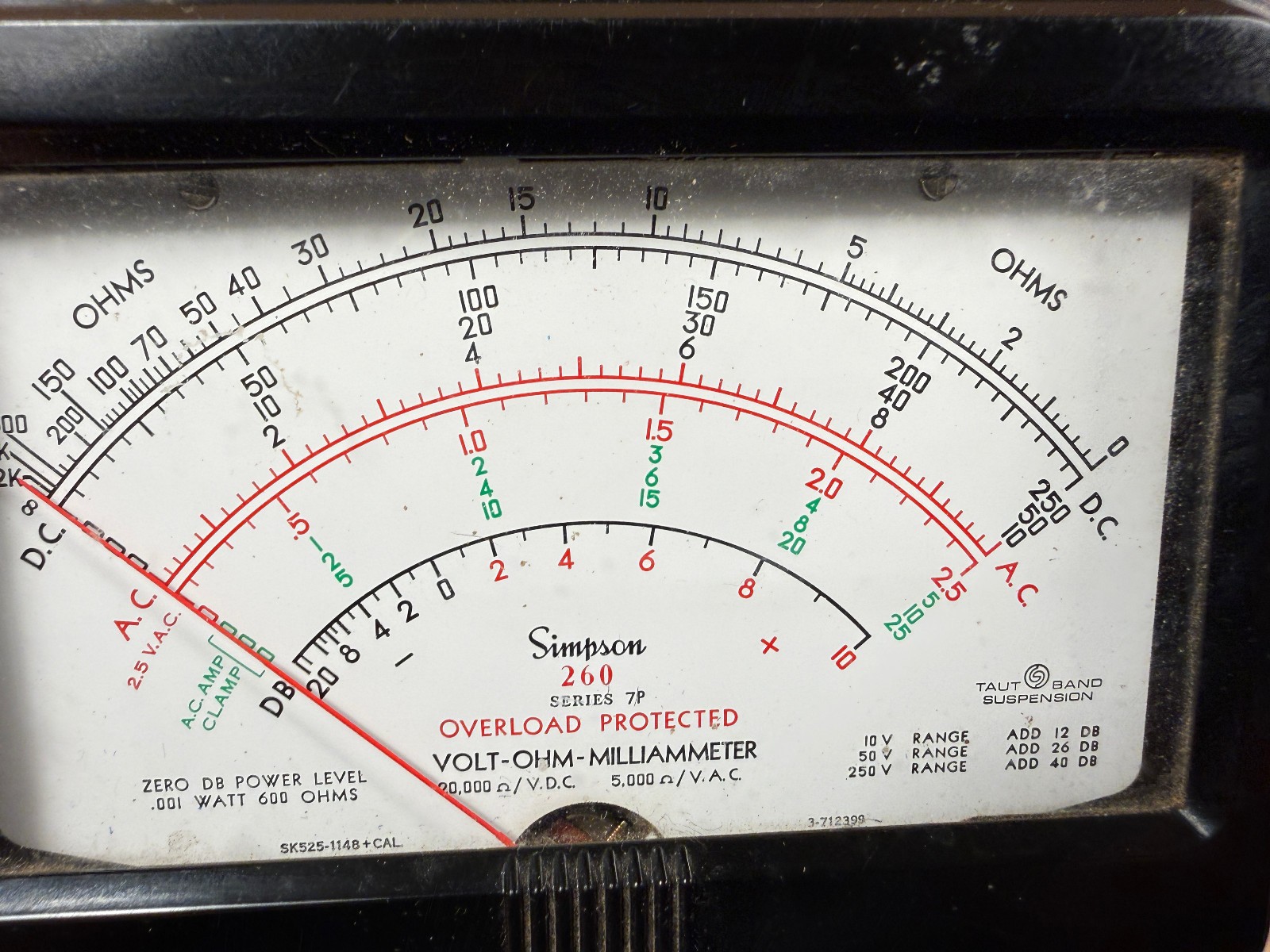 Simpson 260 Series 7P VOM Untested – Volt-Ohm-Millammeter Voltmeter Multimeter
