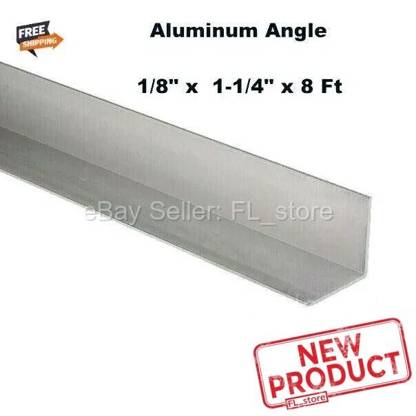 Aluminum Angle 1/8″ x 1-1/4″ x 8 Feet Length Unpolished Alloy 6061 90° Stock NEW