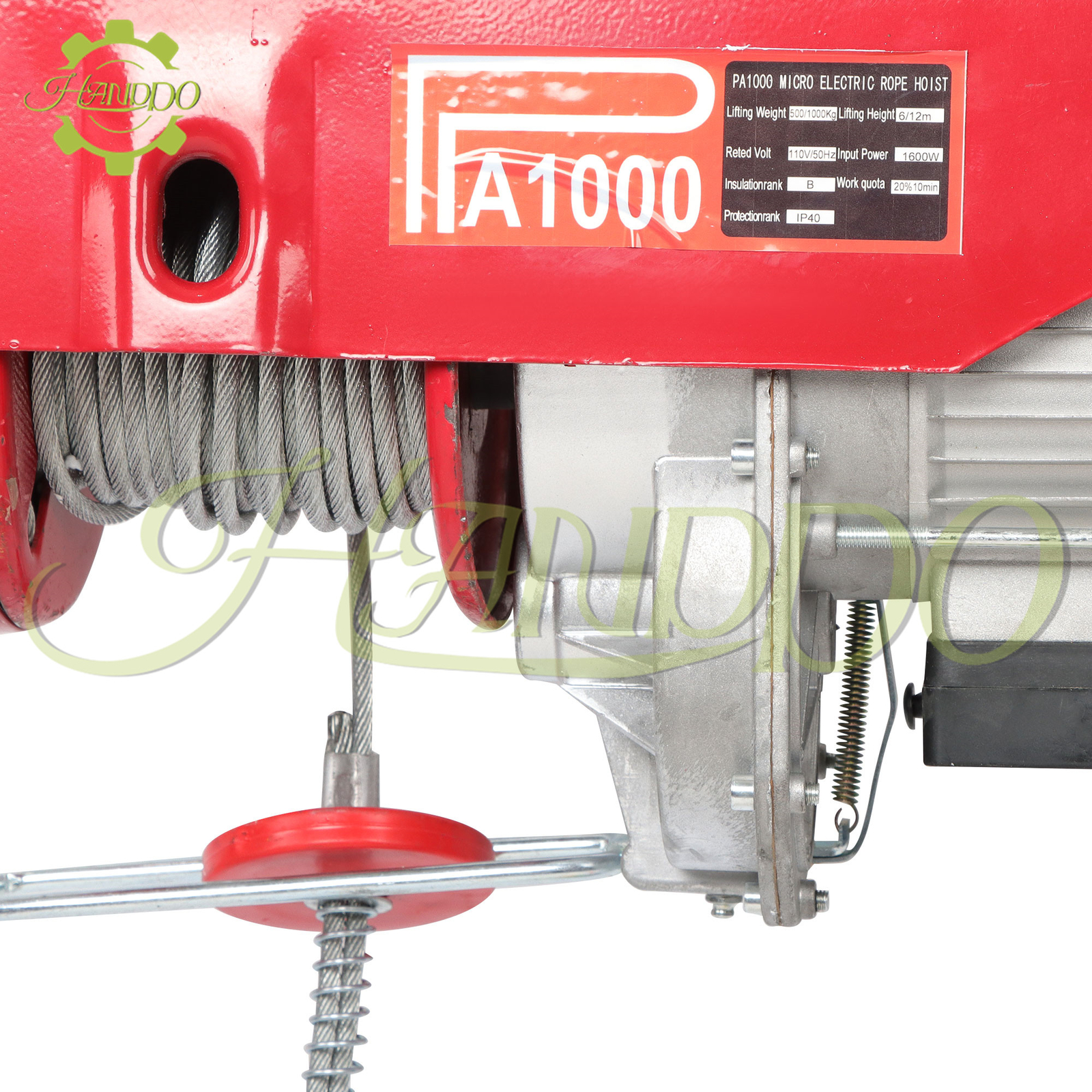 PA1000 2200lbs Electric Hoist 110v 1600W with Wireless Remote Control