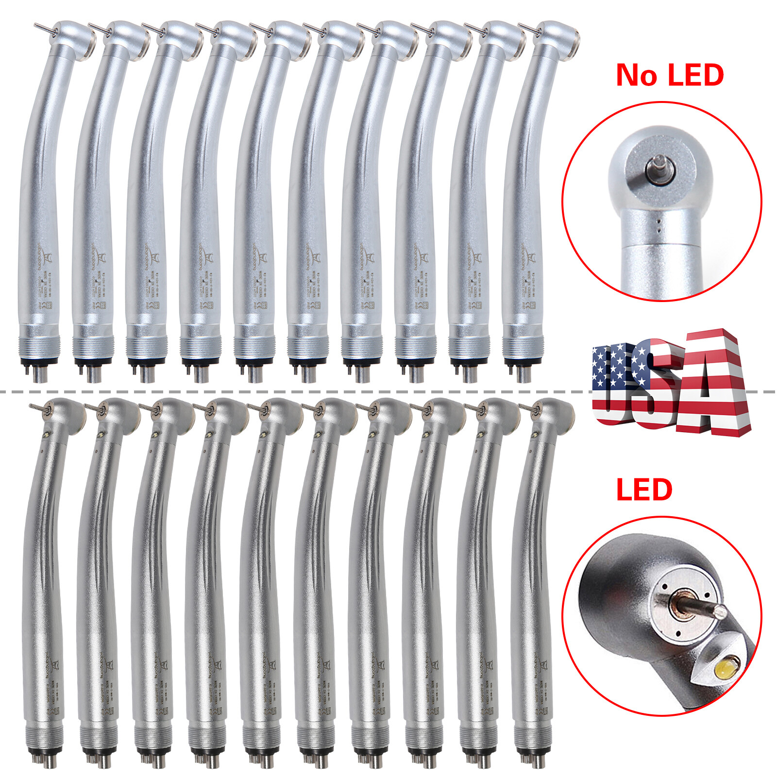 1-10 Yabangbang Dental LED E-generator / High Speed Handpiece 4/2 Hole NSK Style