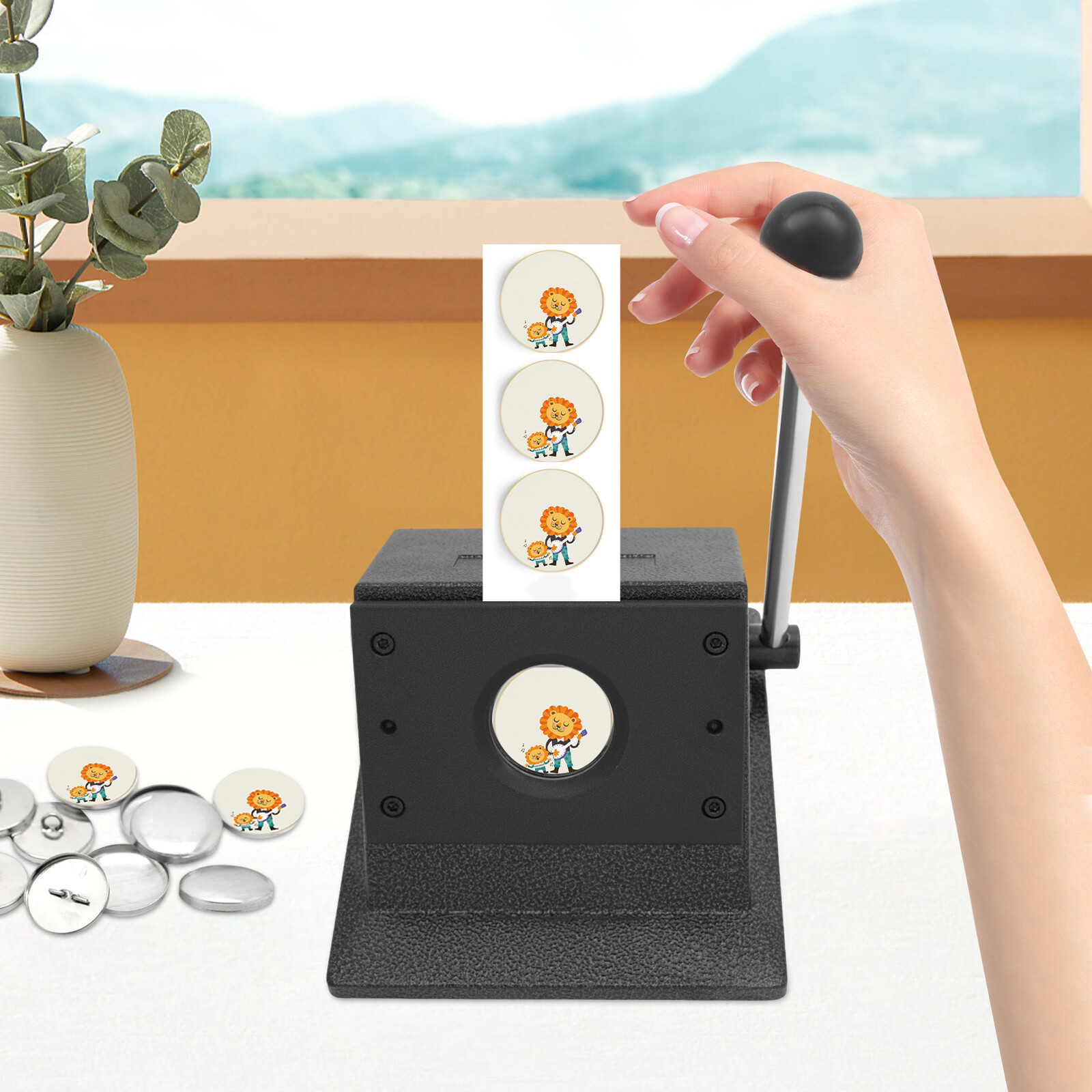Manual Circle Cutter For Paper Button Paper Cutter, Round Punch Die Cutter