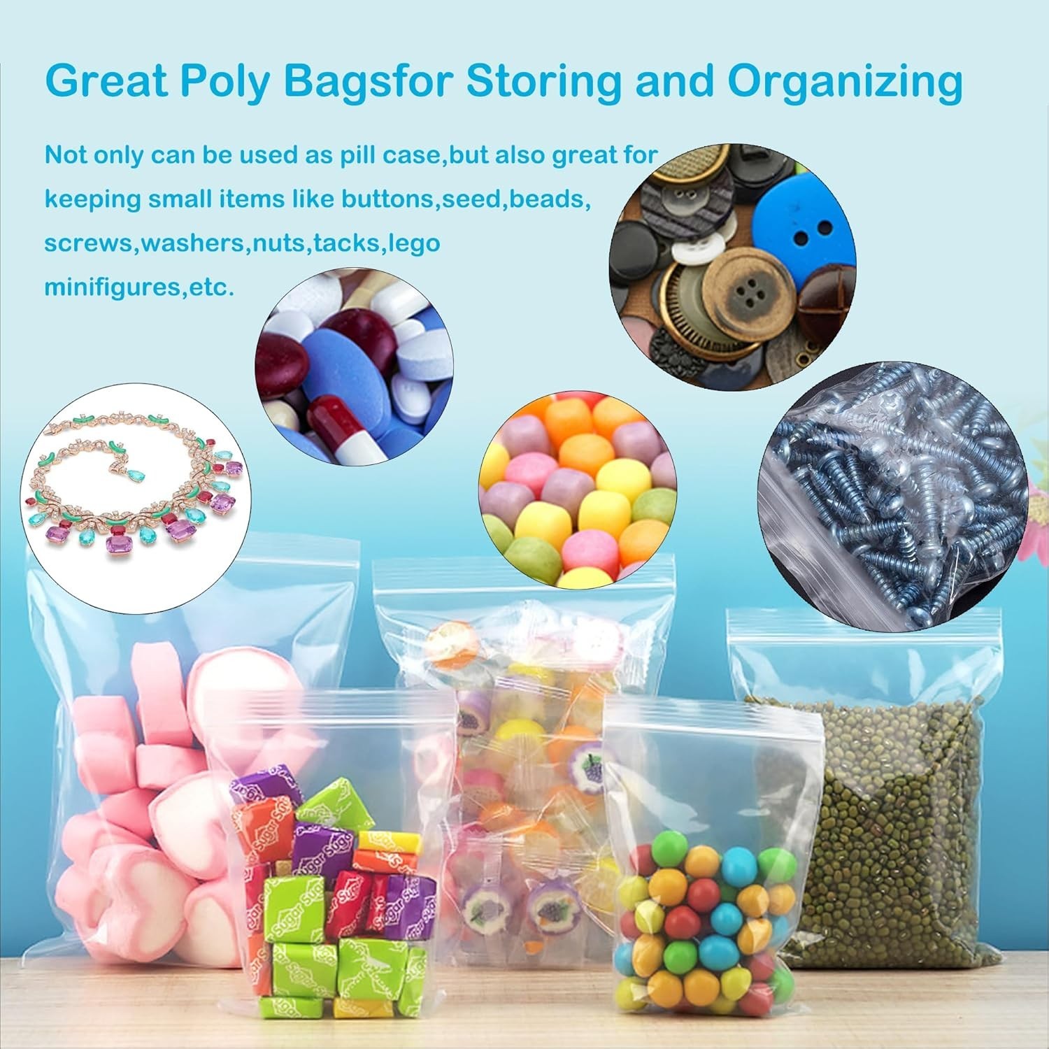 Versatile 2»X 2» Clear Zip Lock Bags – 100 Count for Jewelry, Photos & More
