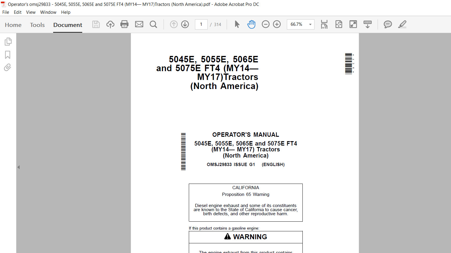 John Deere 5055E 5065E 5075E Tractor Technical & Diagnosis Tests Manual Set USB