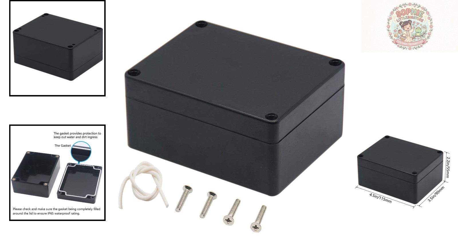 Waterproof Junction Box – Compact ABS Electrical Enclosure, 4.5×3.5×2.2 in