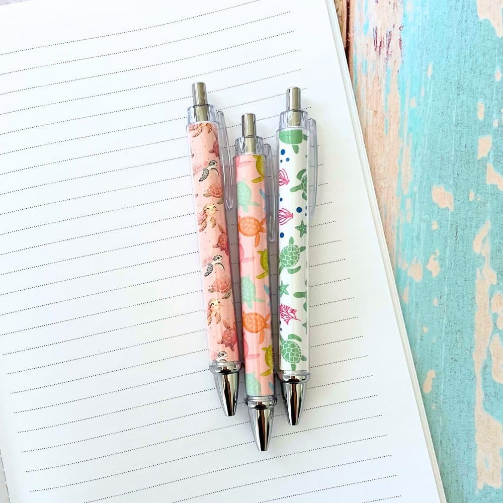 6PC Turtle Pens Cute Turtles Turtled Turtlely Writing Ink Ballpoint Pen Schoo…